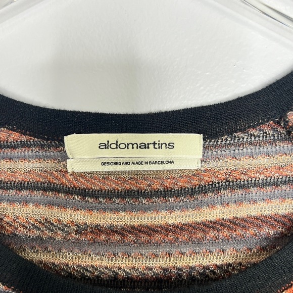 Aldomartins Long Sleeve Wool Blend Sweater Dress Women Size 8 Lightweight Stripe - Picture 9 of 11